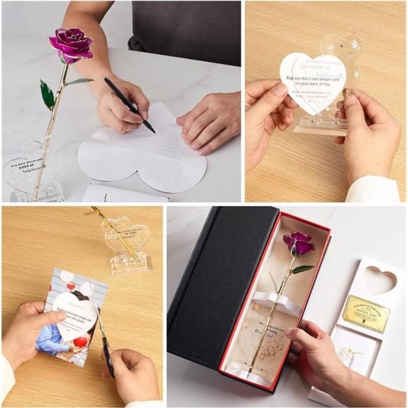 Gift for Women in Her Valentines Day Mothers Day, Resin Preserved Rose - Picture 7 of 7